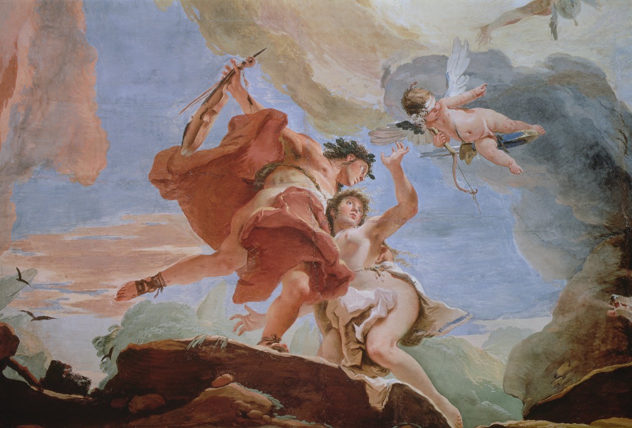Orpheus zachraňující Eurydiku z podsvětí detail stropu viz také 64555 od Giovanni Battista Tiepolo