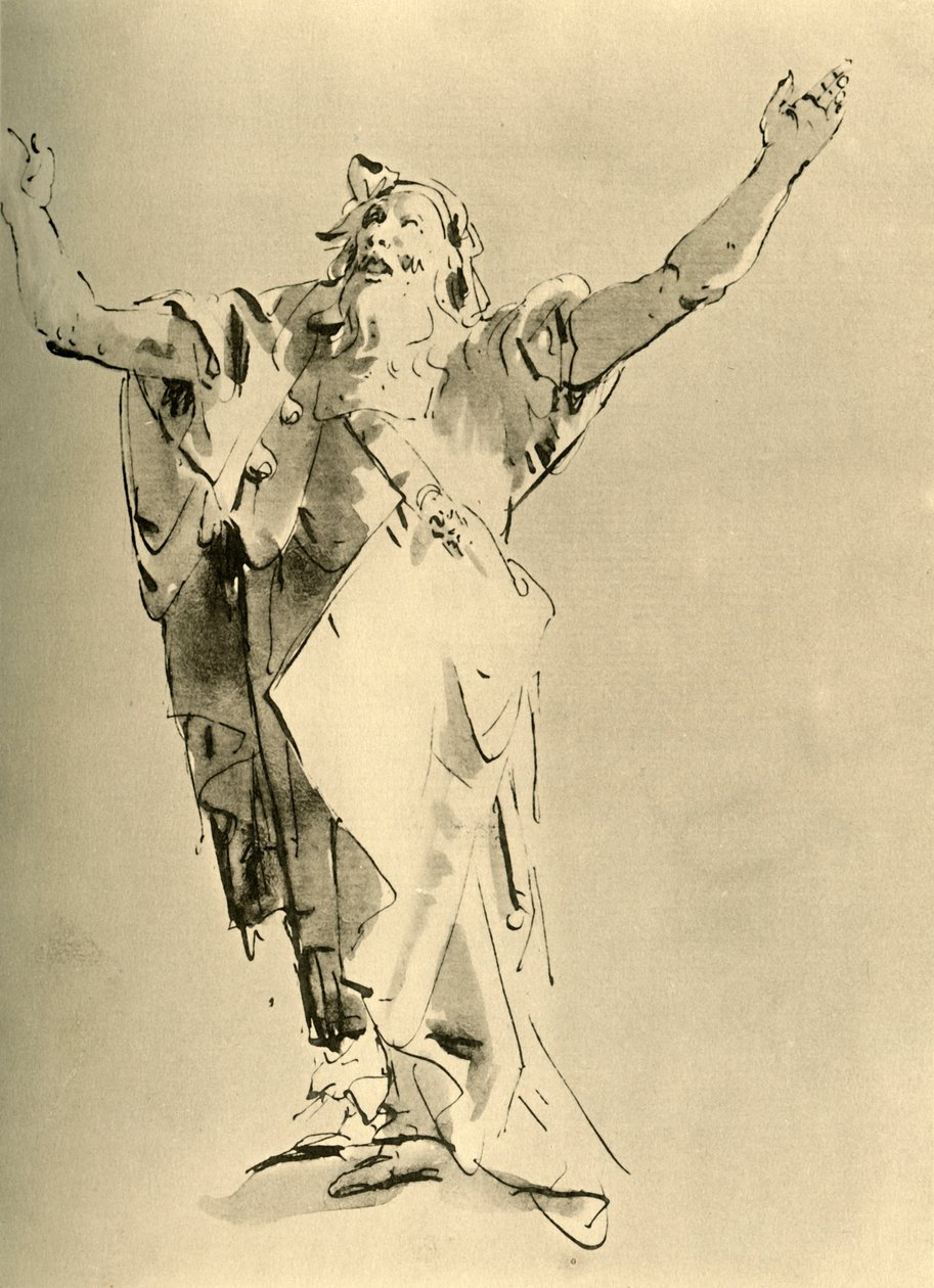 Prorok se vztyčenými pažemi, polovina 18. století, 1928 od Giovanni Battista Tiepolo