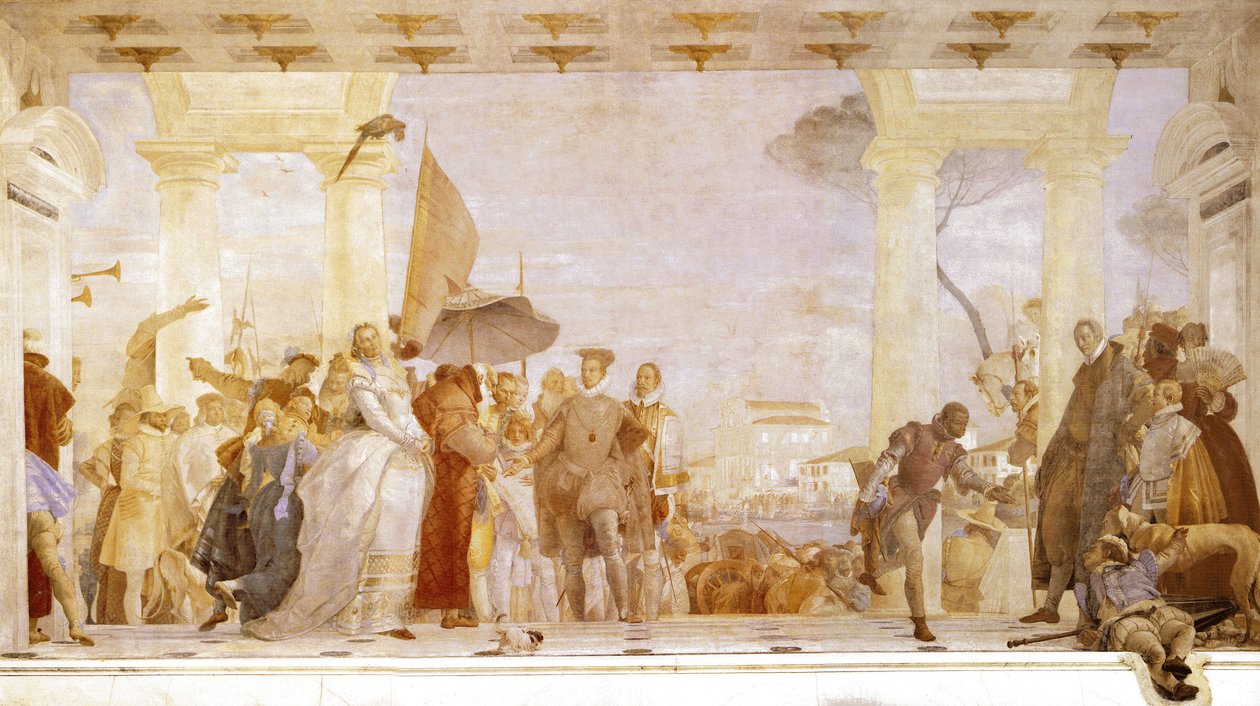 Přijetí Jindřicha III. ve vile Contarini. od Giovanni Battista Tiepolo