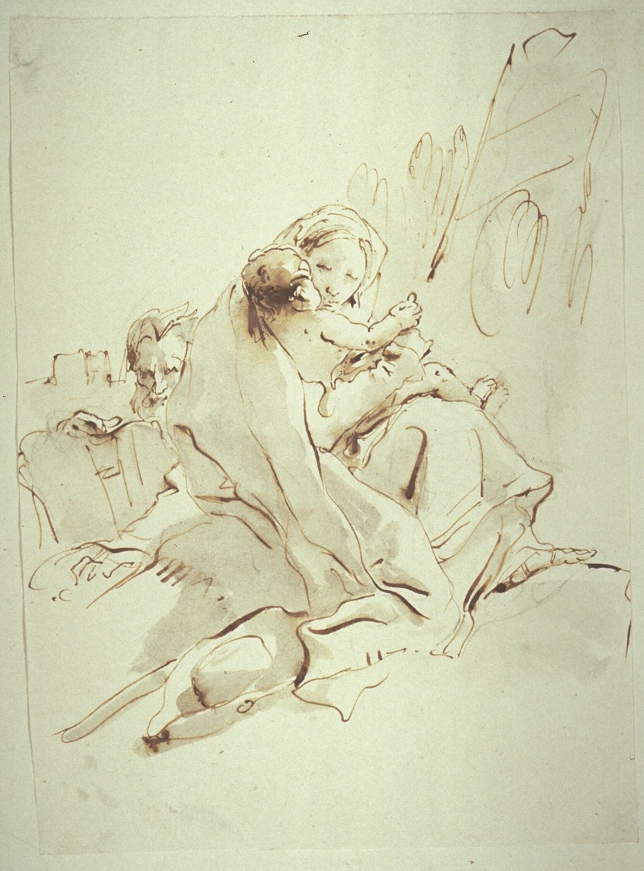 Odpočinek při útěku do Egypta od Giovanni Battista Tiepolo