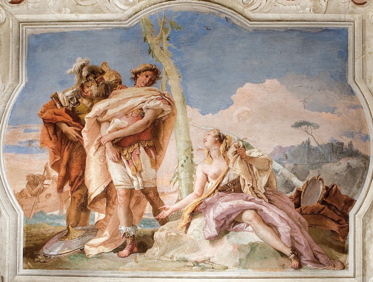 Rinaldo opouští Armidu, z Jeruzalémského pokoje Doručeno v Palazzině, 1757 od Giovanni Battista Tiepolo