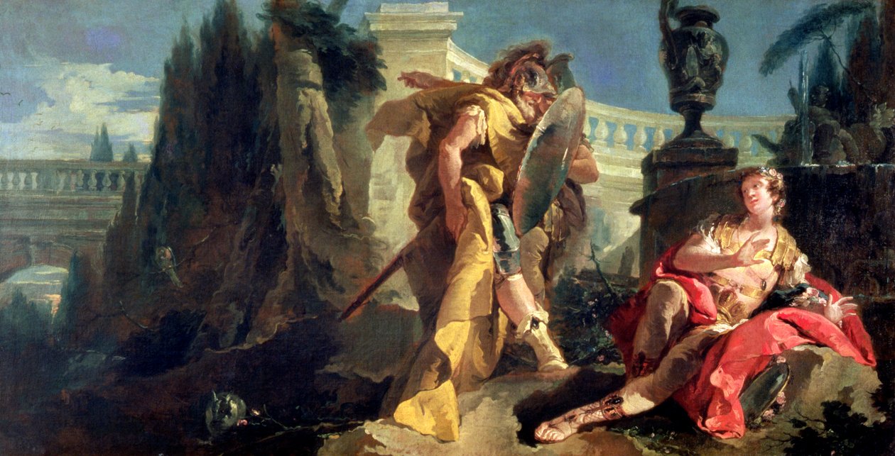 Rinaldo pozorován Carlem a Ubaldem od Giovanni Battista Tiepolo