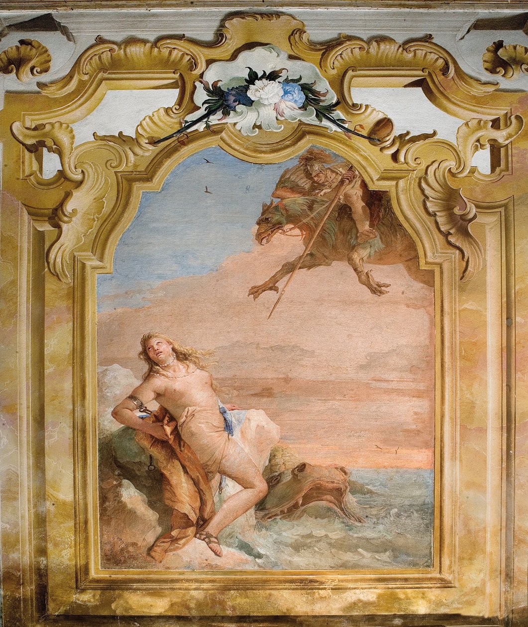 Ruggero osvobozuje Angeliku, z pokoje Orlanda Furiosa v Palazzině, 1757 od Giovanni Battista Tiepolo