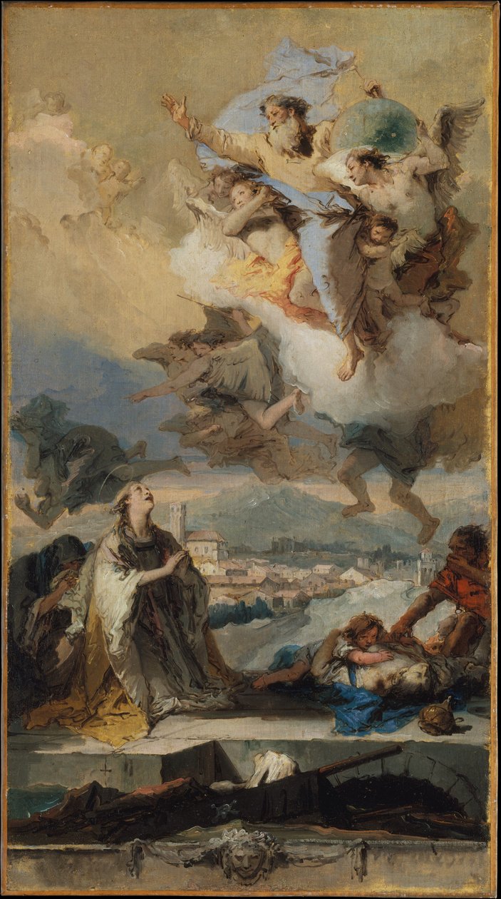 Svatá Tekla se modlí za postižené morem od Giovanni Battista Tiepolo