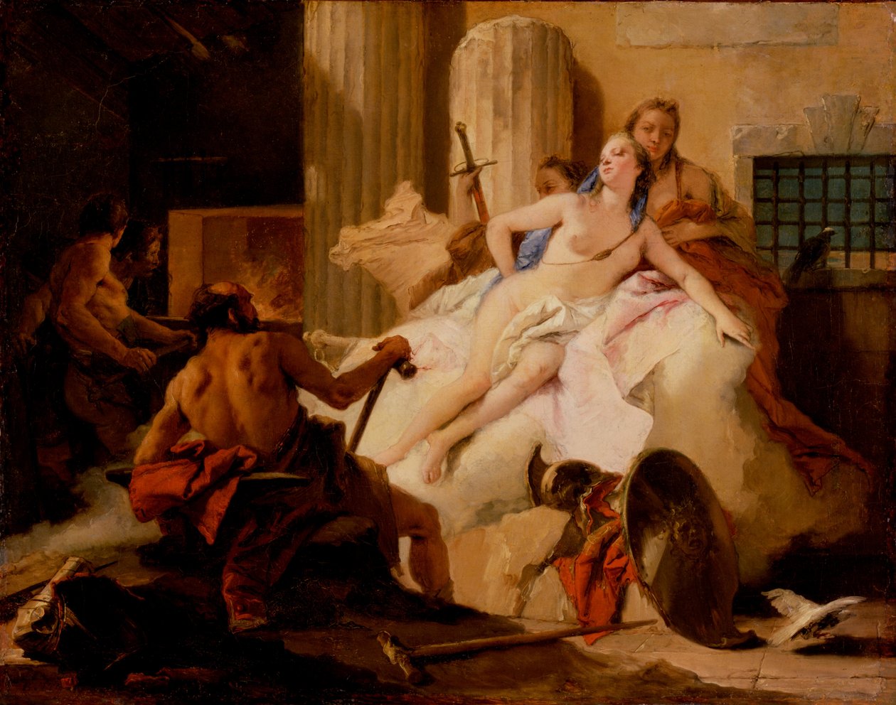 Skica k filmu "Venuše a Vulkán" od Giovanni Battista Tiepolo