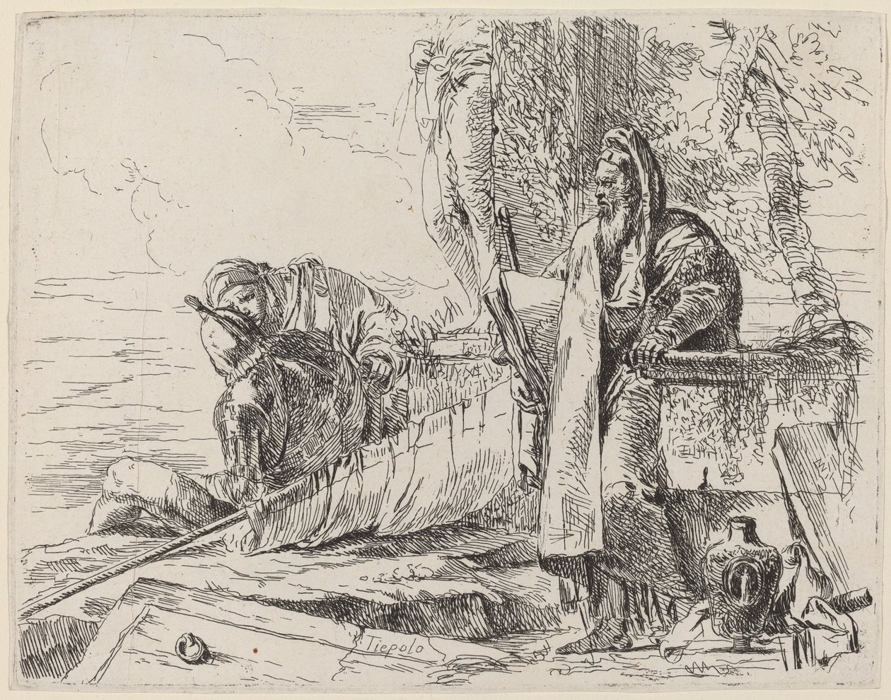 Stojící filozof a dvě další postavy od Giovanni Battista Tiepolo