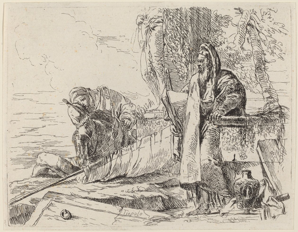 Stojící filozof a dvě další postavy od Giovanni Battista Tiepolo