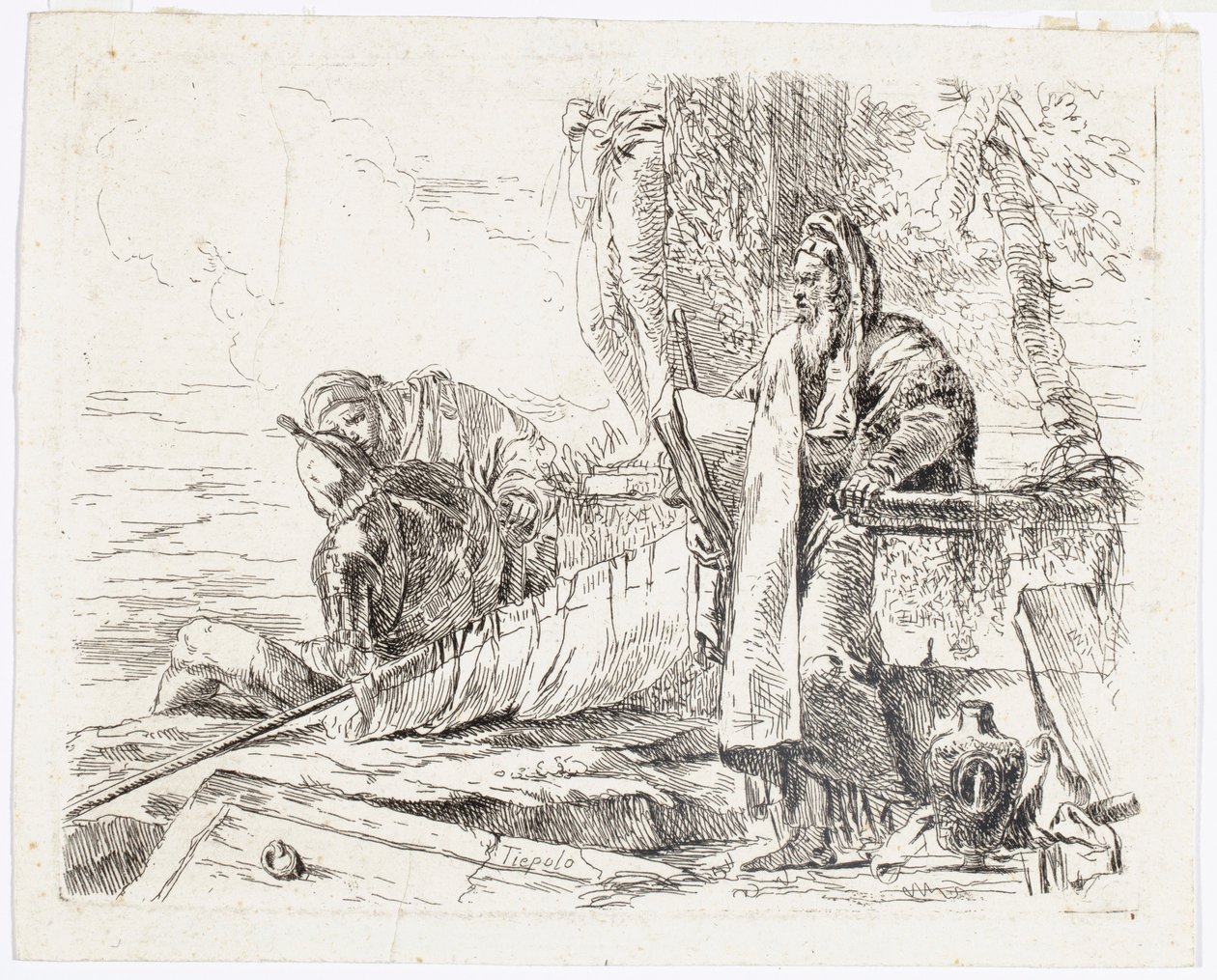 Stojící filosof s velkou knihou, z knihy Vari Capricci od Giovanni Battista Tiepolo