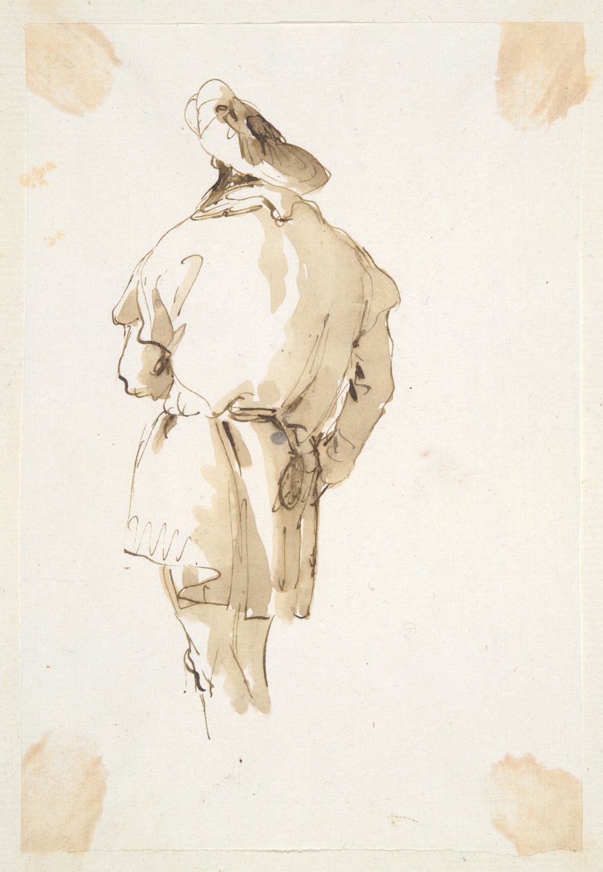 Stojící mužská postava při pohledu zezadu od Giovanni-Battista Tiepolo