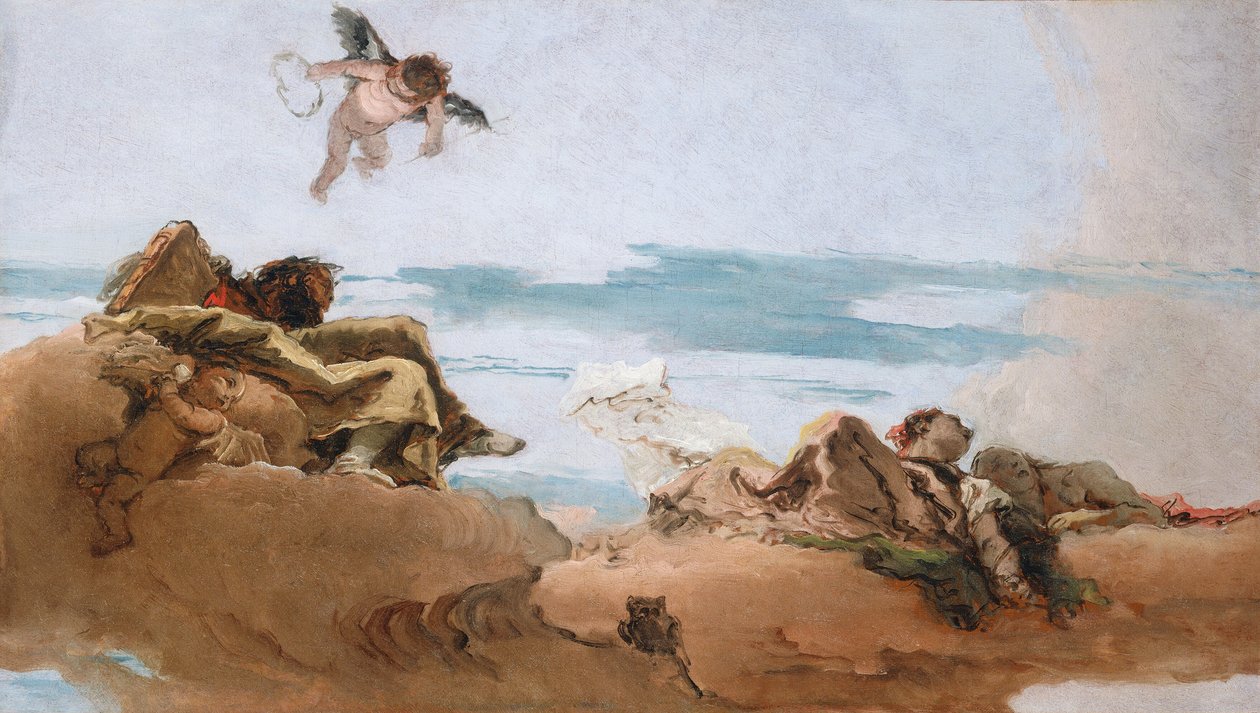 Studie pro strop s personifikací právního zástupce, před c. 1762. od Giovanni Battista Tiepolo