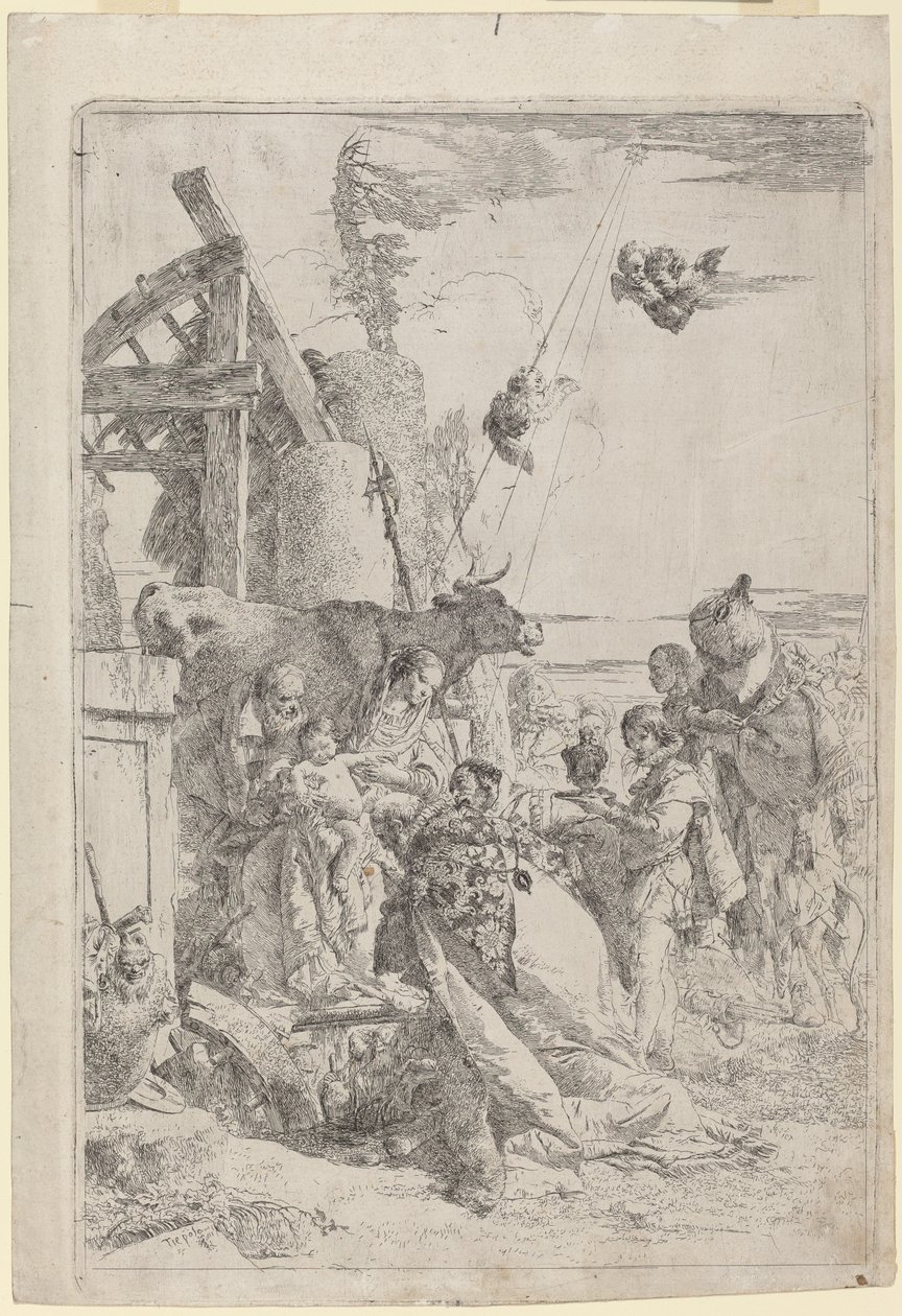 Klanění tří králů od Giovanni Battista Tiepolo