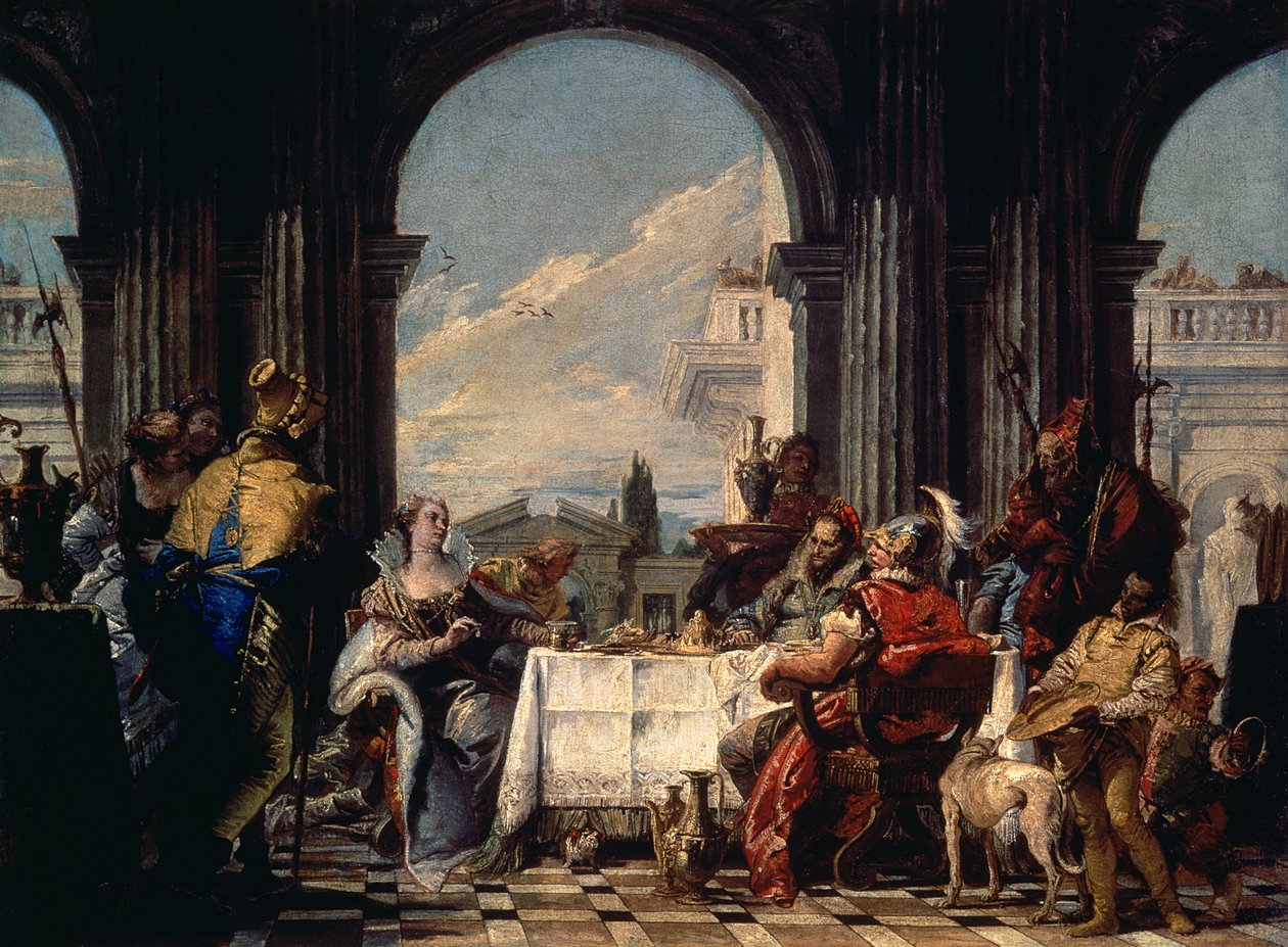 Banket Antonia a Kleopatry, kolem roku 1744 od Giovanni Battista Tiepolo