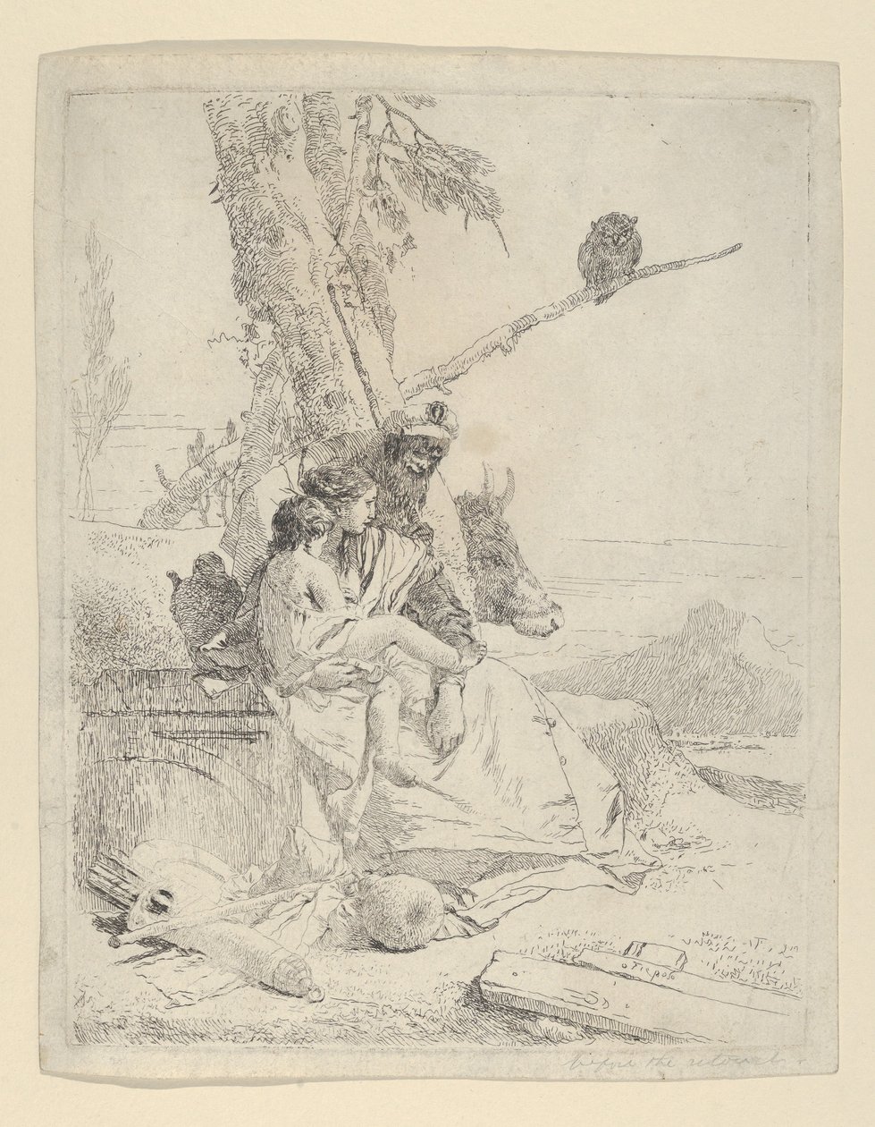 Rodina orientálního rolníka, z Scherzi, ca. 1740. od Giovanni Battista Tiepolo