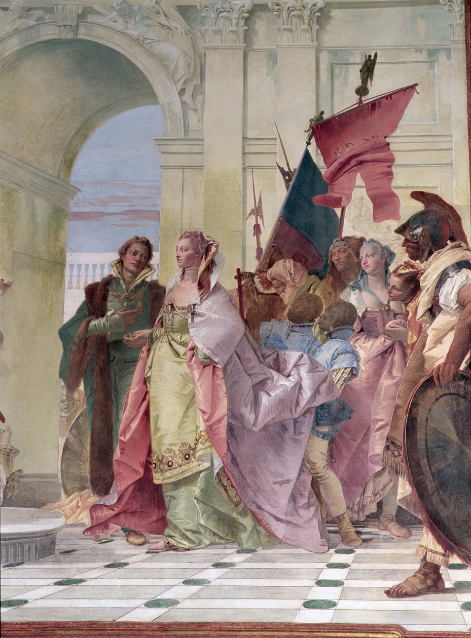 Velkodušnost Scipia, detail od Giovanni Battista Tiepolo