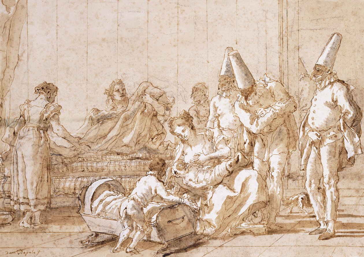 Ošetřovatelství Punchinello, 1790-1804 od Giovanni Battista Tiepolo