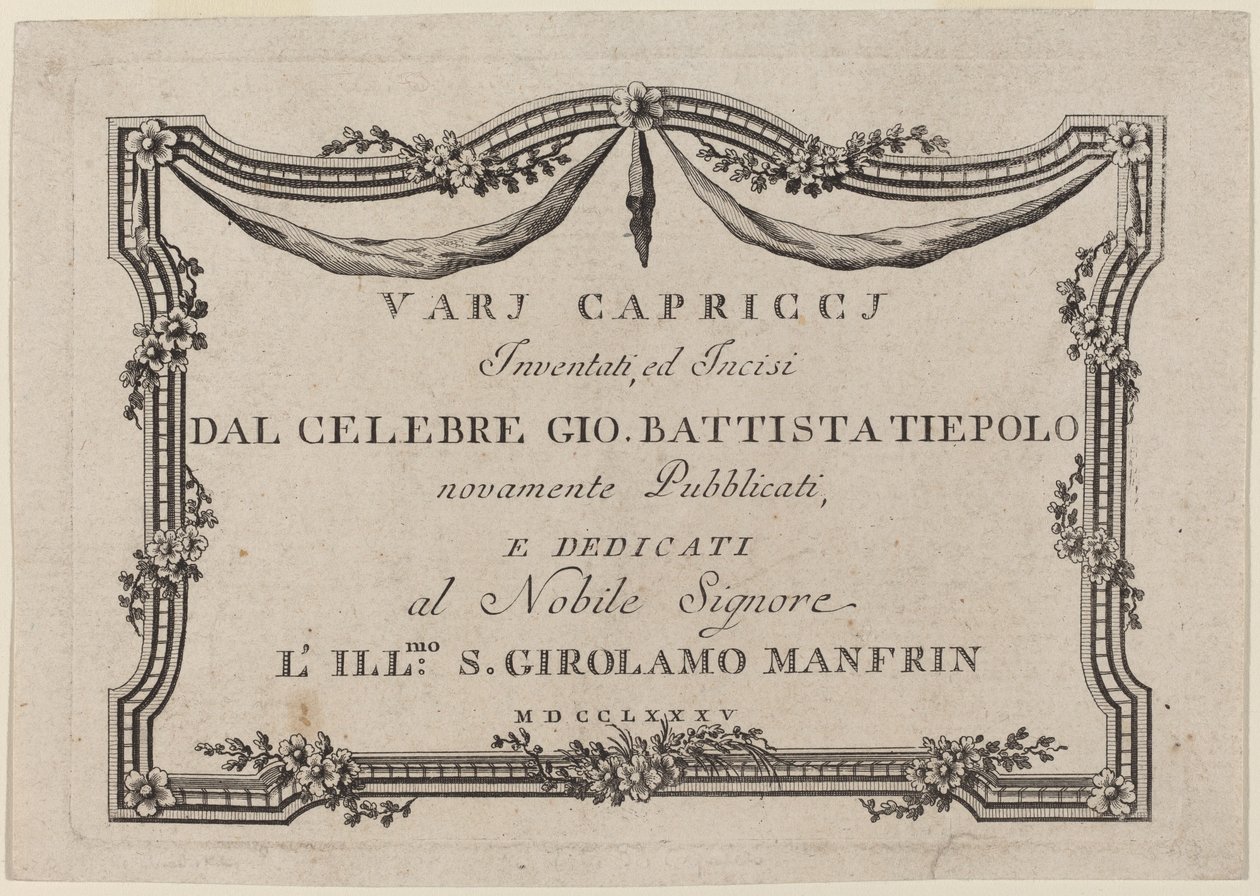 Titulní strana od Giovanni Battista Tiepolo