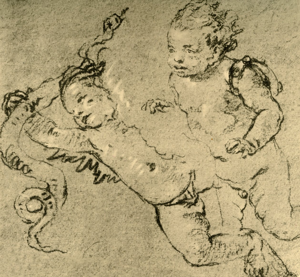 Dva Cupids, c1752, 1928 od Giovanni Battista Tiepolo