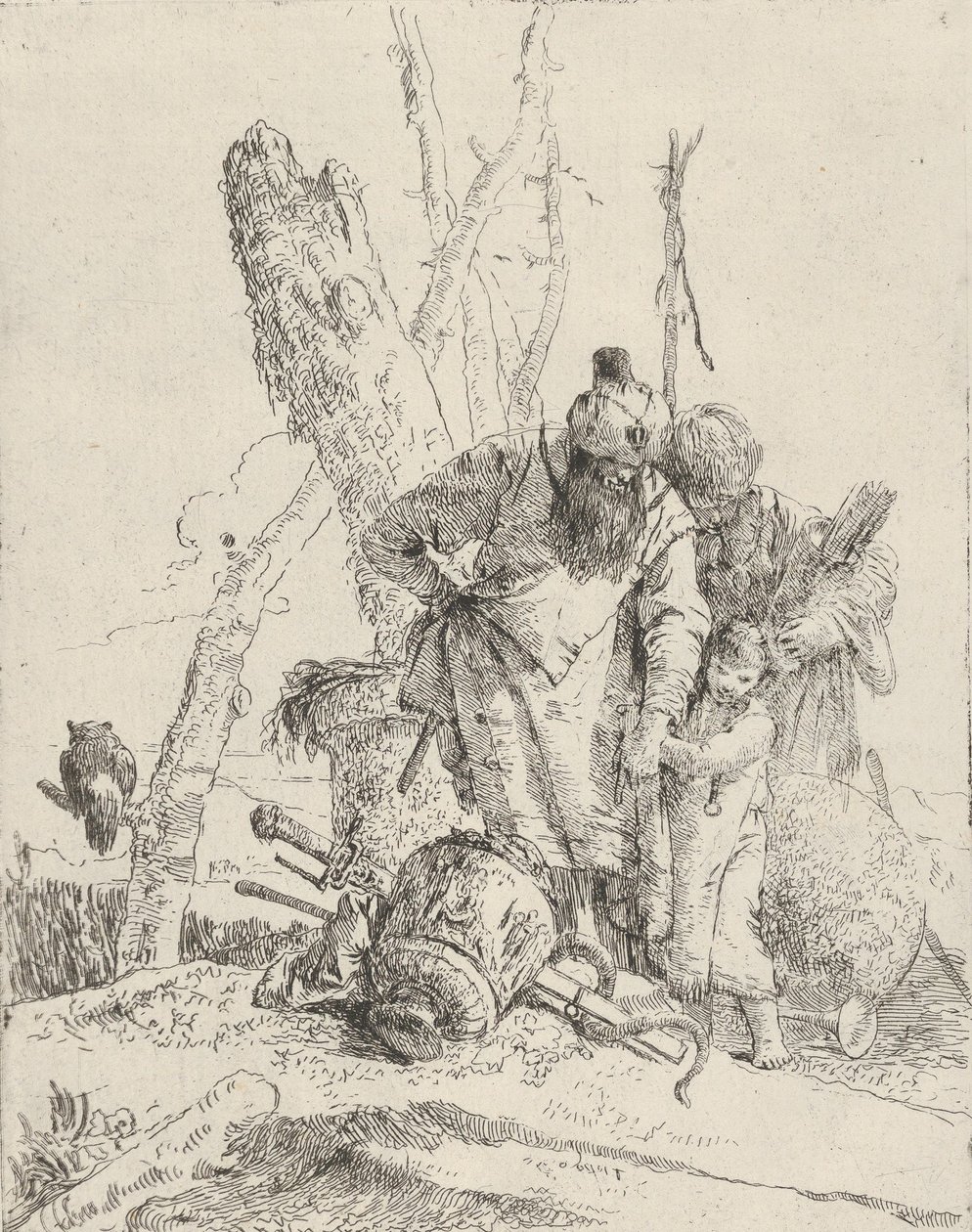 Dva astrologové a chlapec z Scherzi, ca. 1743-50. od Giovanni Battista Tiepolo