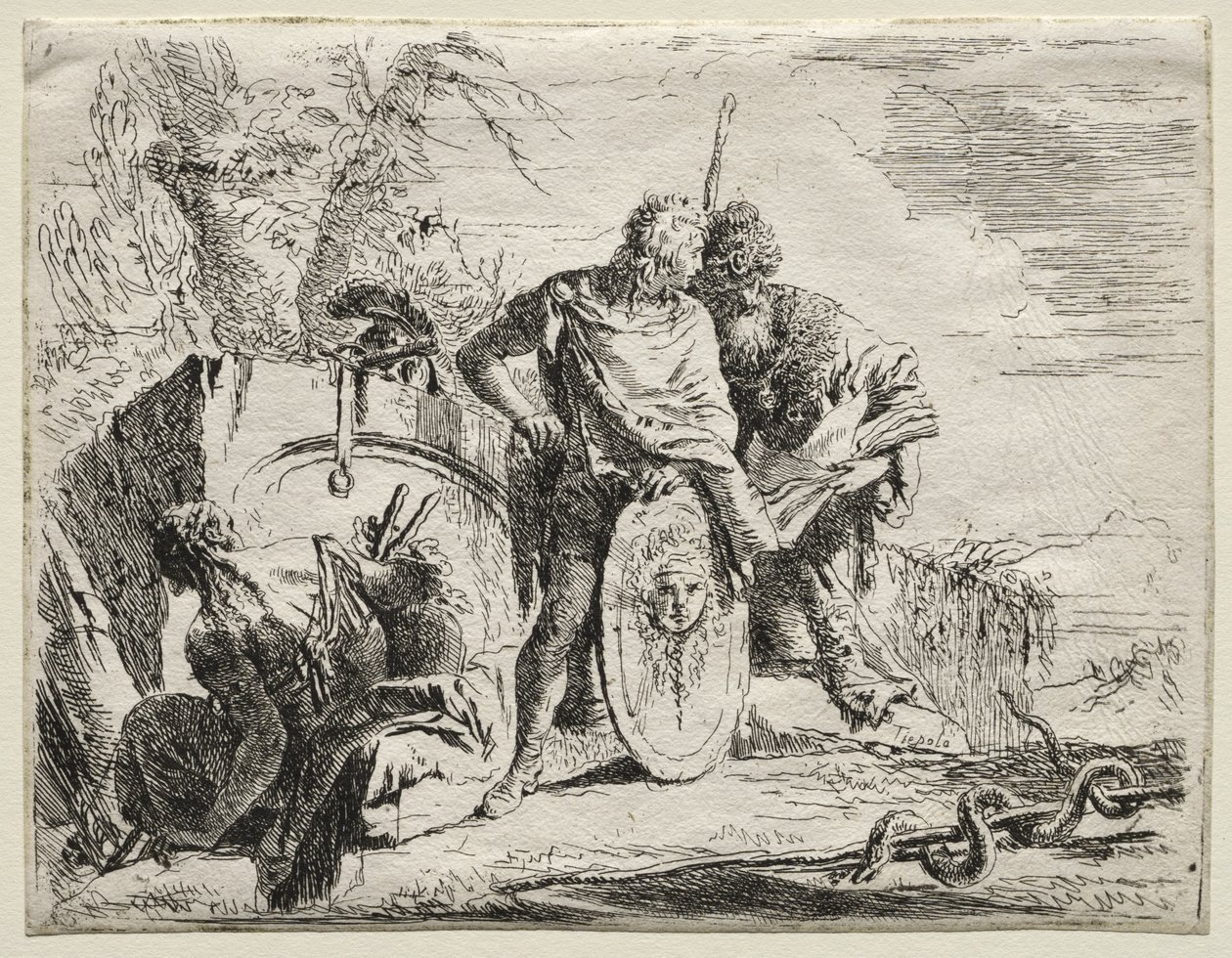 Různé rozmar: Astrologen a mladý voják od Giovanni Battista Tiepolo