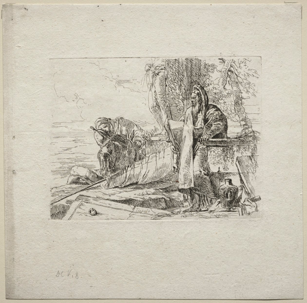 Různé rozmary: Filozof stojící s knihou, 1785. od Giovanni Battista Tiepolo