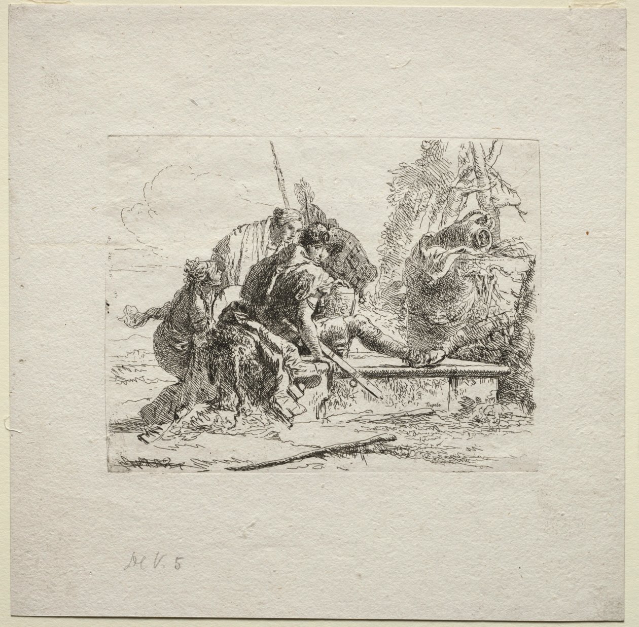 Různé rozmary: Dva vojáci a dvě ženy, 1785. od Giovanni Battista Tiepolo