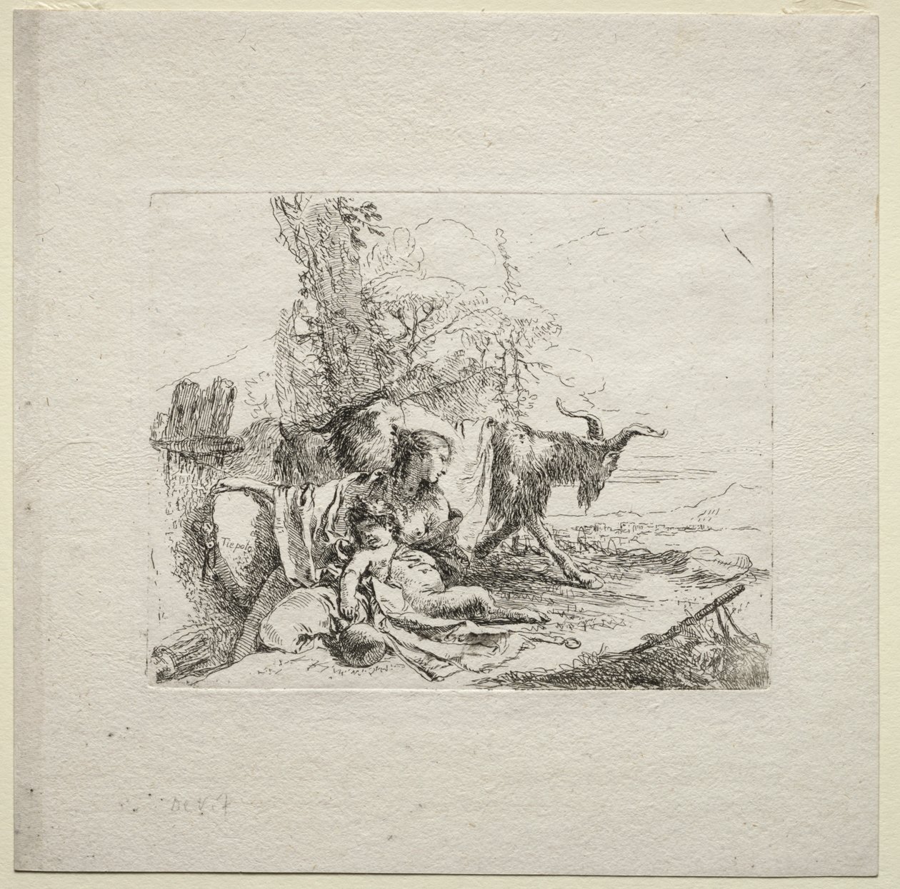 Různé rozmary: Žena s tamburínou od Giovanni Battista Tiepolo