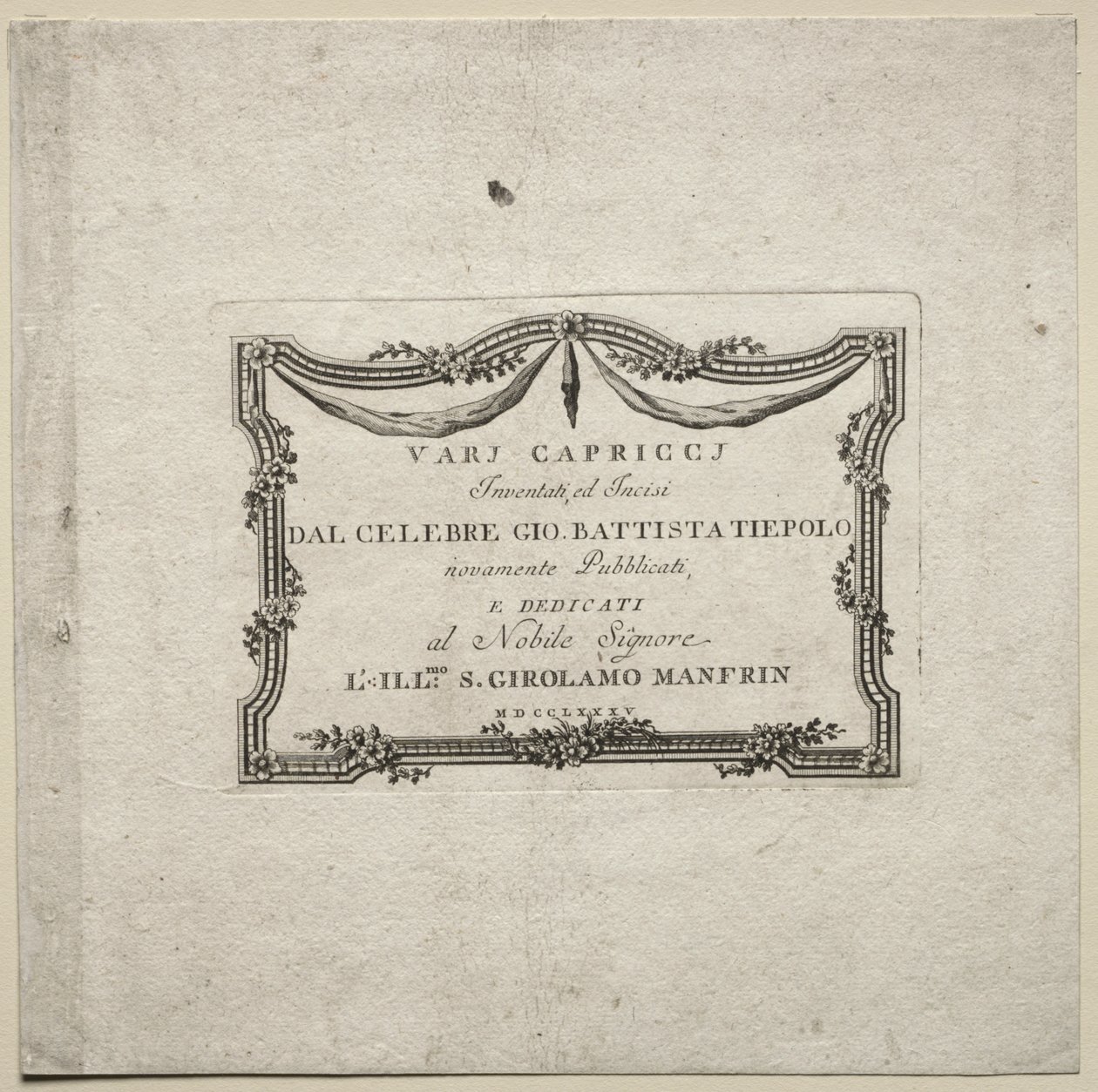 Různé Caprices: Titulní strana od Giovanni Battista Tiepolo