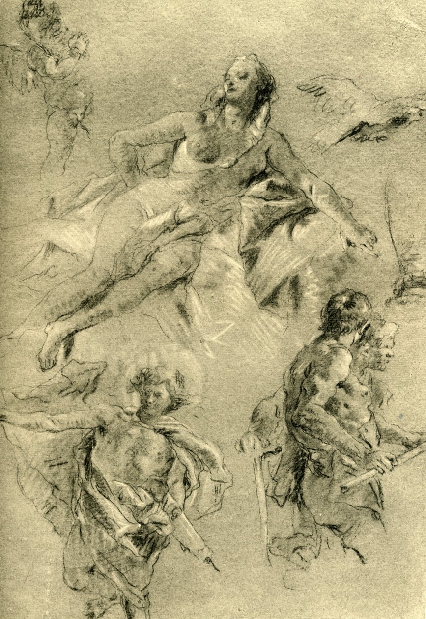 Venuše odpočívá a další postavy, c1762-c1766, 1928 od Giovanni Battista Tiepolo