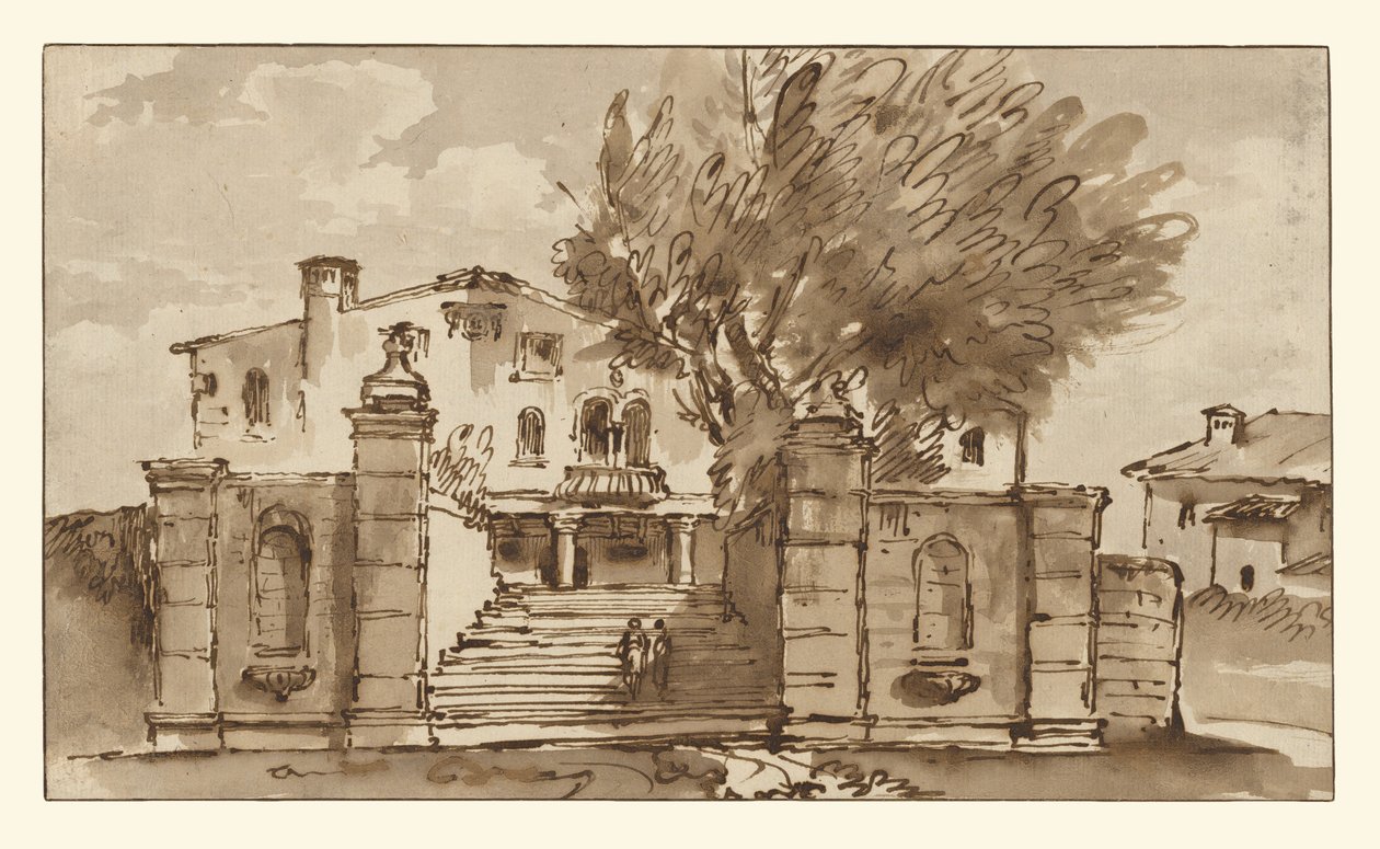 Pohled na vilu od Giovanni Battista Tiepolo