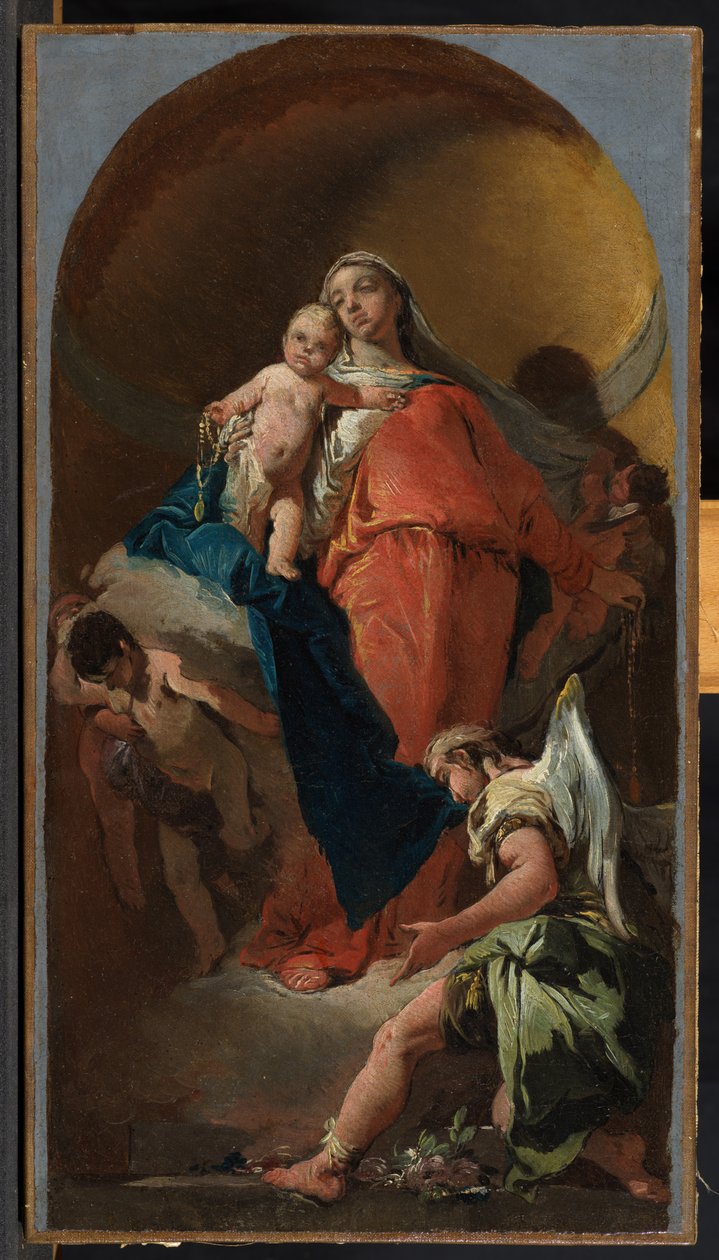 Panna a dítě s andělem, kolem 1725-28 od Giovanni Battista Tiepolo
