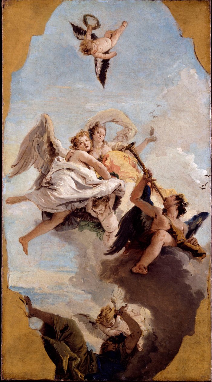 Tugend und Adel vertreiben die Unwissenheit od Giovanni Battista Tiepolo