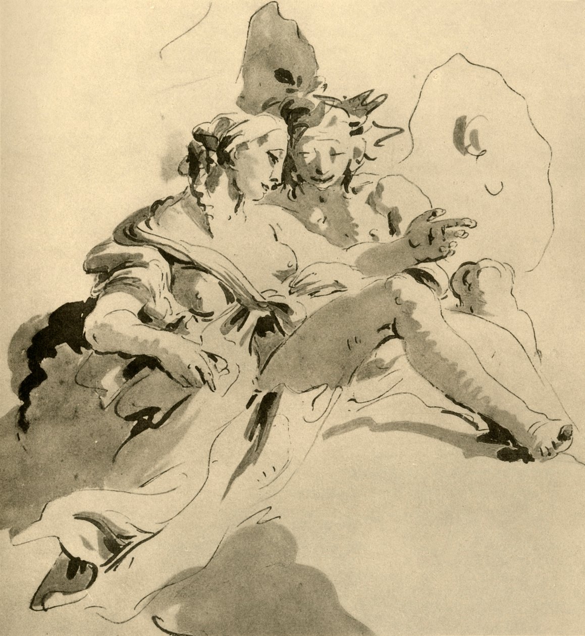 Zephyr a Flora, polovina 18. století, 1928 od Giovanni Battista Tiepolo