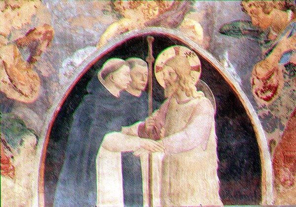 Kristus vítá dva dominikánské bratry, luneta (freska) (detail 78936) od Giovanni Battista Vanni