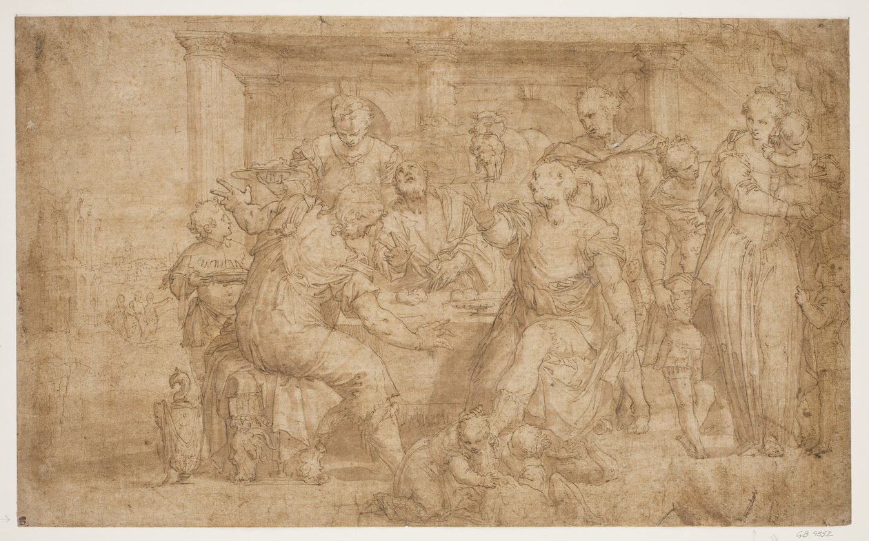 Večeře v Emauzích od Giovanni Battista Zelotti