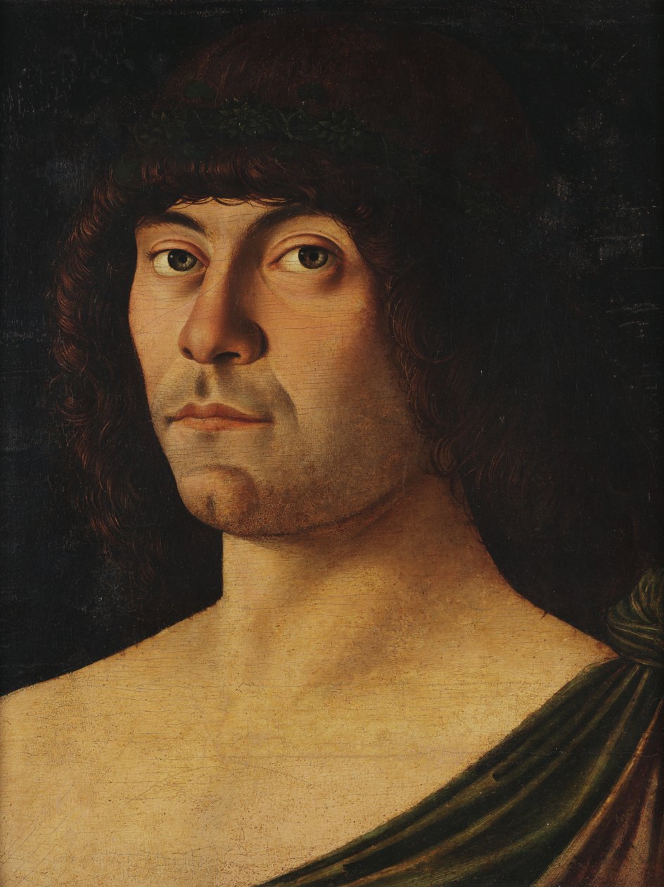 Italsky: Ritratto di un umanista - Portrét laureáta básnické ceny Básník Raffaele Zovenzoni od Giovanni Bellini