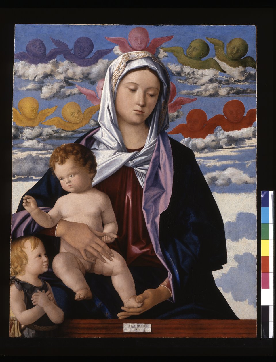 Madonna a dítě se sv. Janem Křtitelem (teplota a olej na dřevě) od Giovanni Bellini