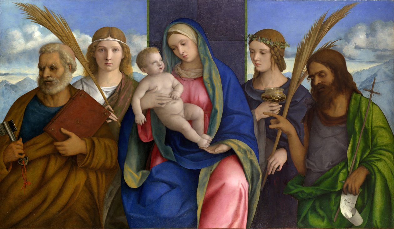 Madona a dítě se svatými. od Giovanni Bellini