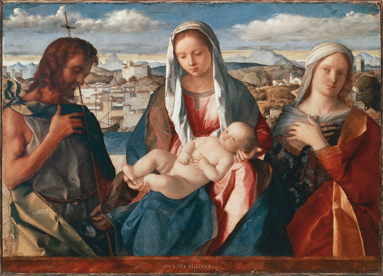 Madona s dítětem se svatým Janem Křtitelem a světcem od Giovanni Bellini