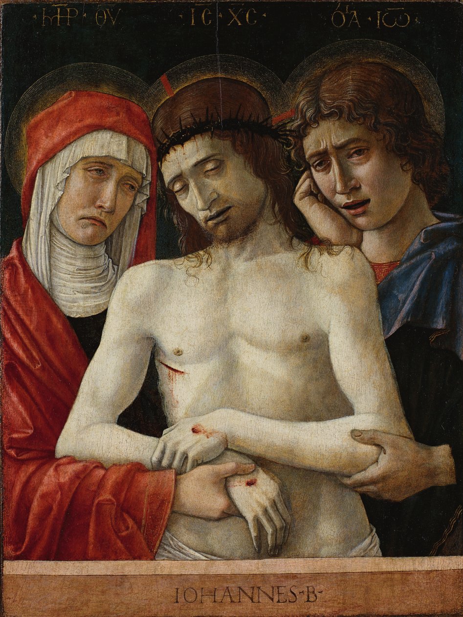 Pieta s Madonou a svatým Janem Evangelistou od Giovanni Bellini