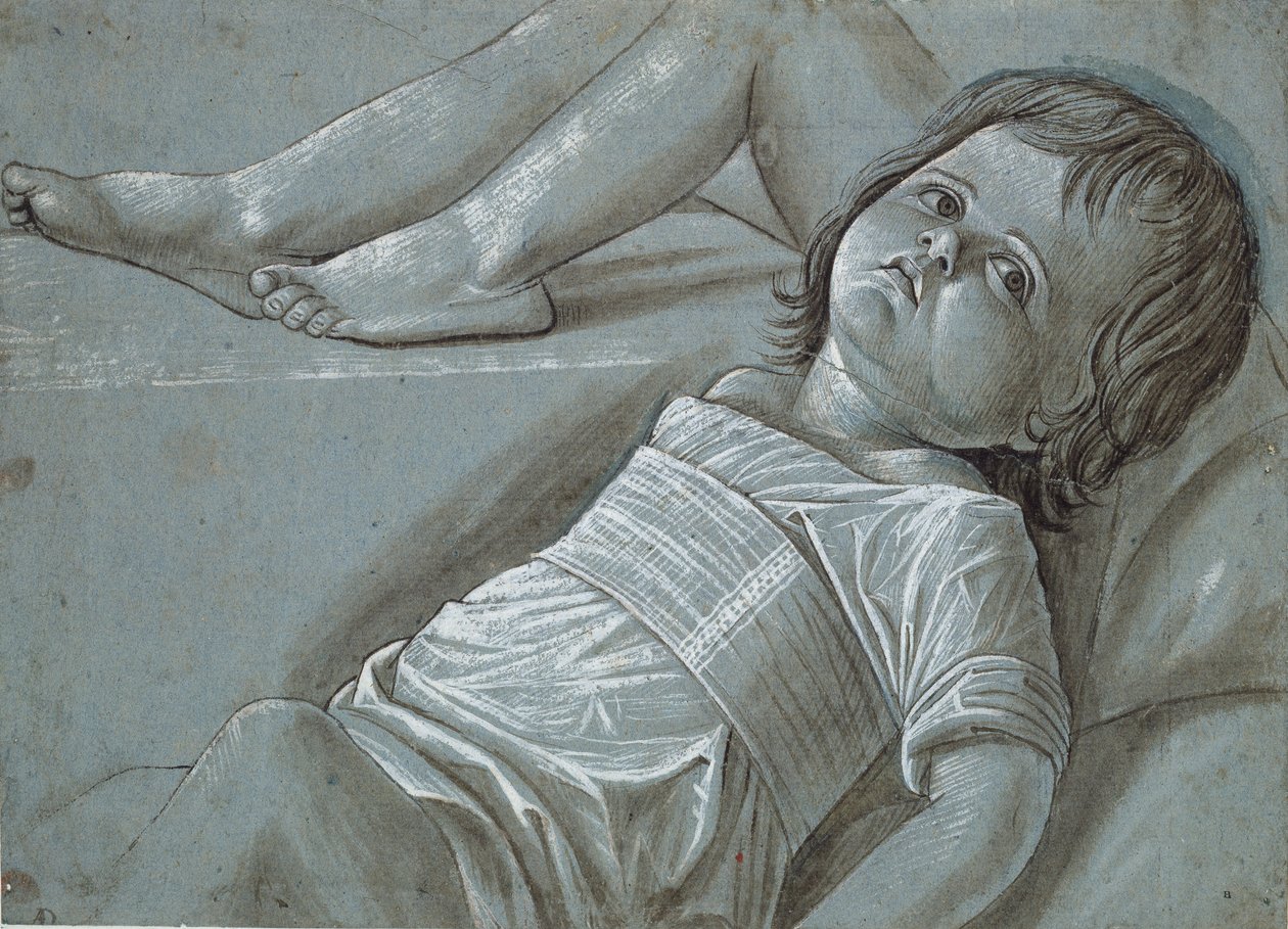 Studie pro ležící postavu Jezulátka, konec 15. století. od Giovanni Bellini