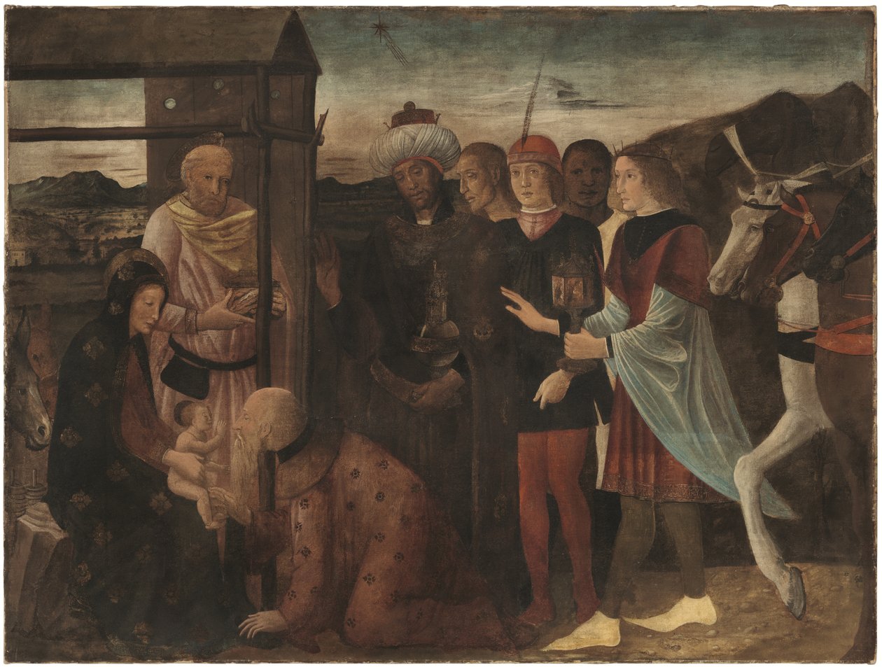 Klanění mudrců (tempera na plátně) od Giovanni Bellini