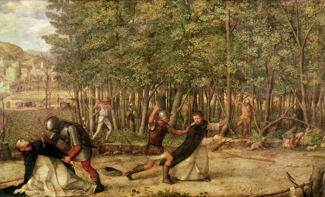 Zavraždění svatého Petra mučedníka, 1507 (vaječná tempera a olej na dřevě) od Giovanni Bellini