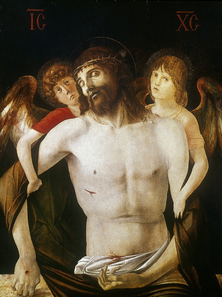 Mrtvý Kristus podporovaný anděly, 1465-1470 od Giovanni Bellini