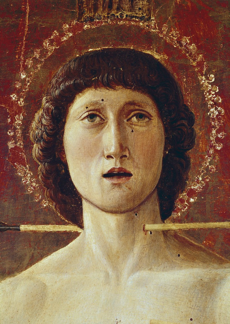 Triptych svatého Šebestiána. Centrální panel (tempera na panelu od Giovanni Bellini