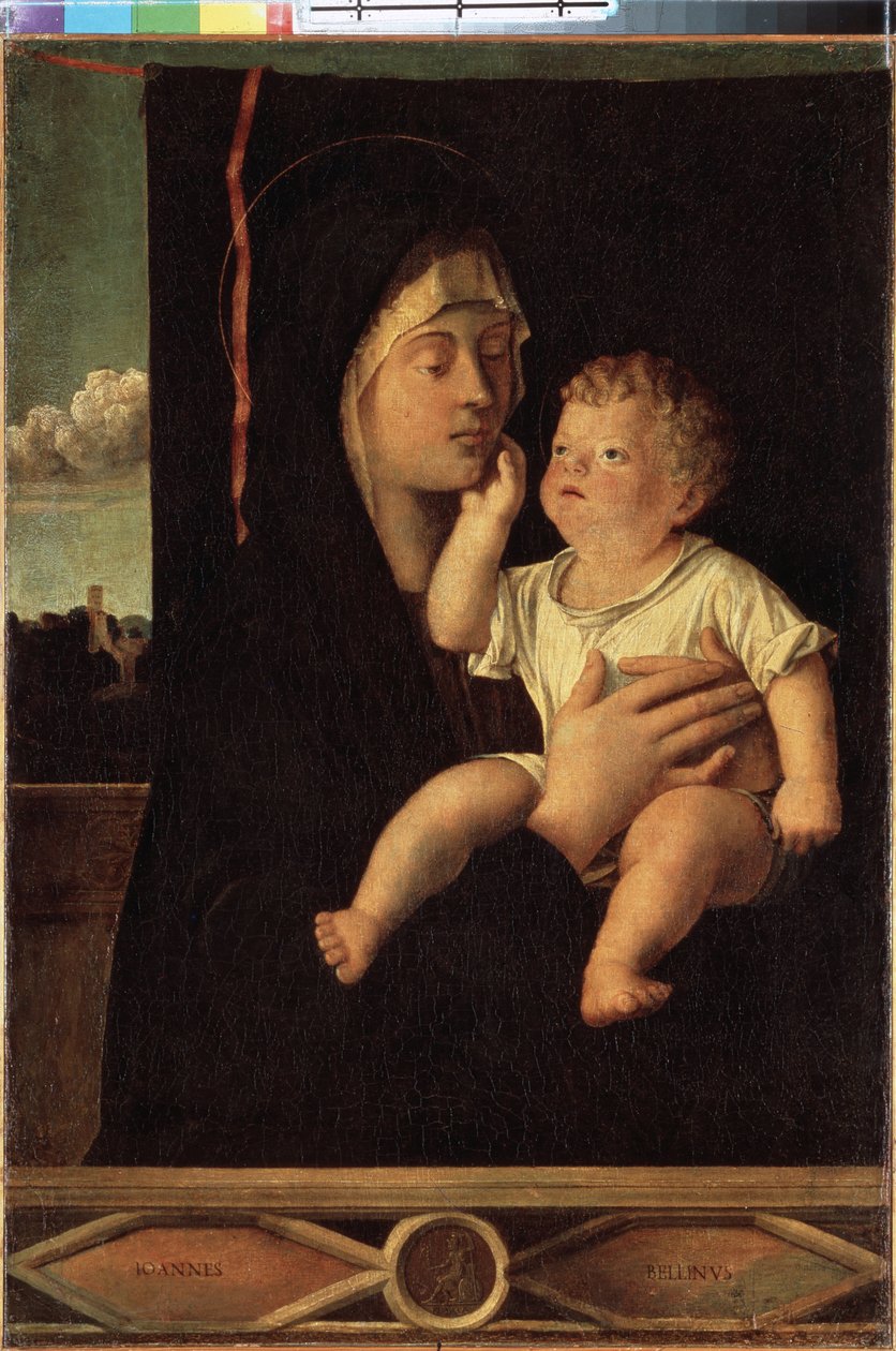 Obraz "Panna a dítě" od Giovanniho Belliniho dit il Giambellino (1430-1516) Petrohrad, Ermitáž od Giovanni Bellini