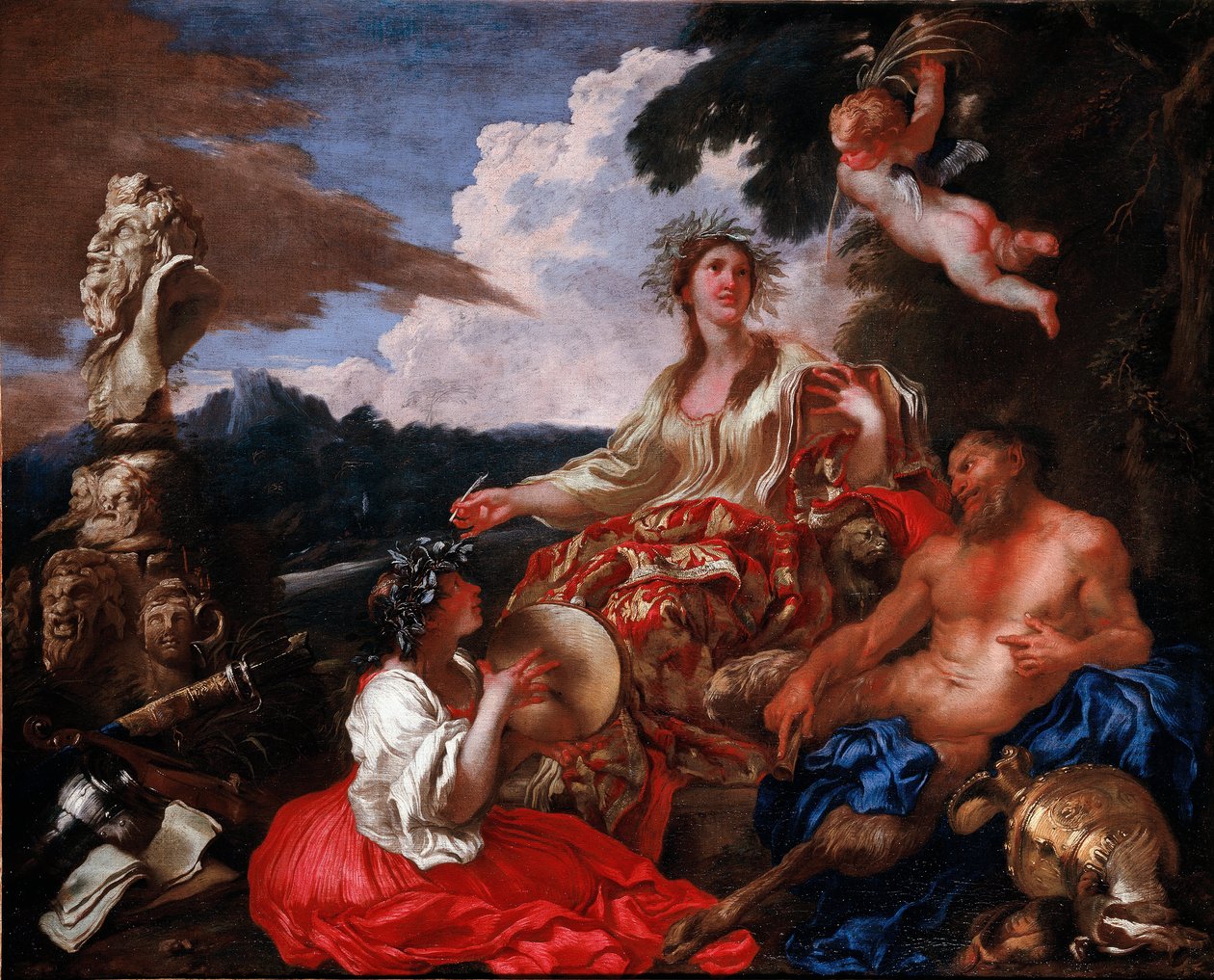 Alegorie hudby. Obraz Giovanniho Benedetta Castiglione známého jako Grechetto (1610-1665). Genoa (Genes), soukromá sbírka. od Giovanni Benedetto Castiglione