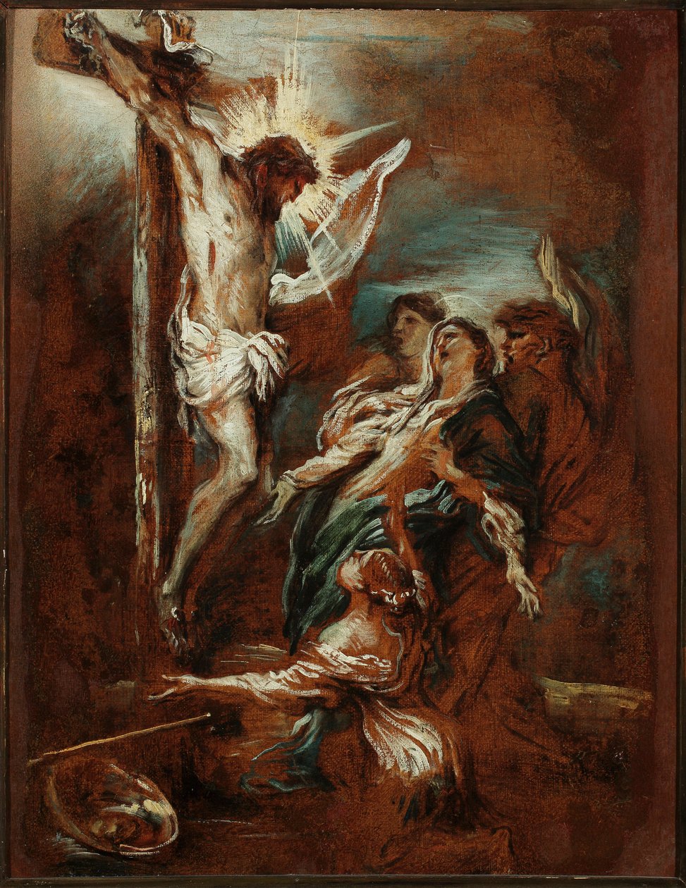 Ukřižování Obraz od Giovanniho Benedetta Castiglione dit il Grechetto (1610-1665) Genes 17. století Nová pouliční muzea od Giovanni Benedetto Castiglione
