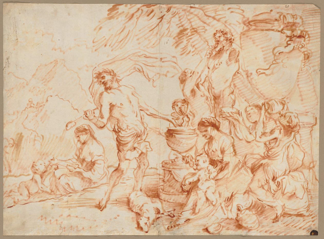 Bakchanal Before a Herm od Giovanni Benedetto Castiglione