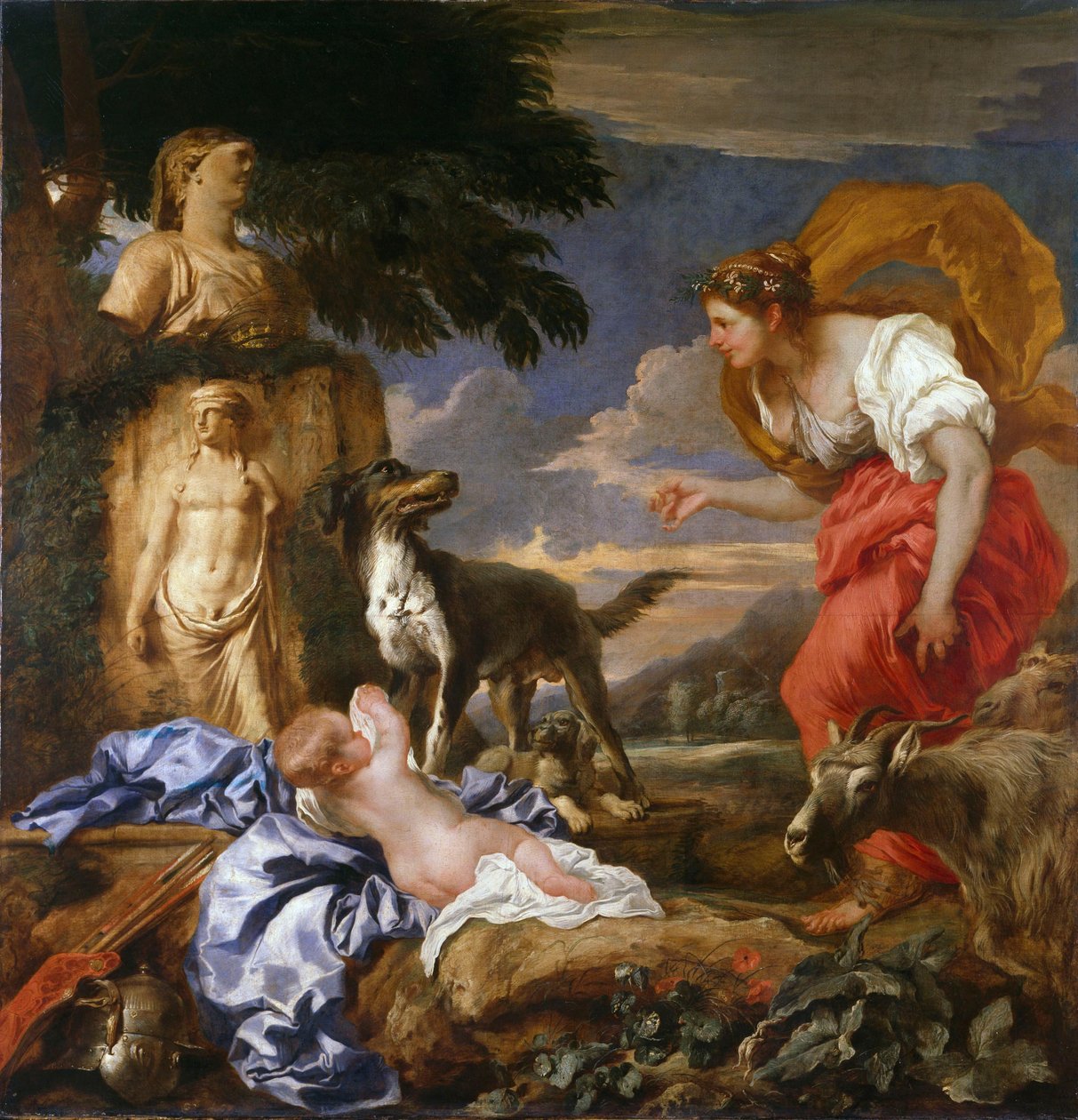 Cyrus mit der Frau des Hirten Spako od Giovanni Benedetto Castiglione