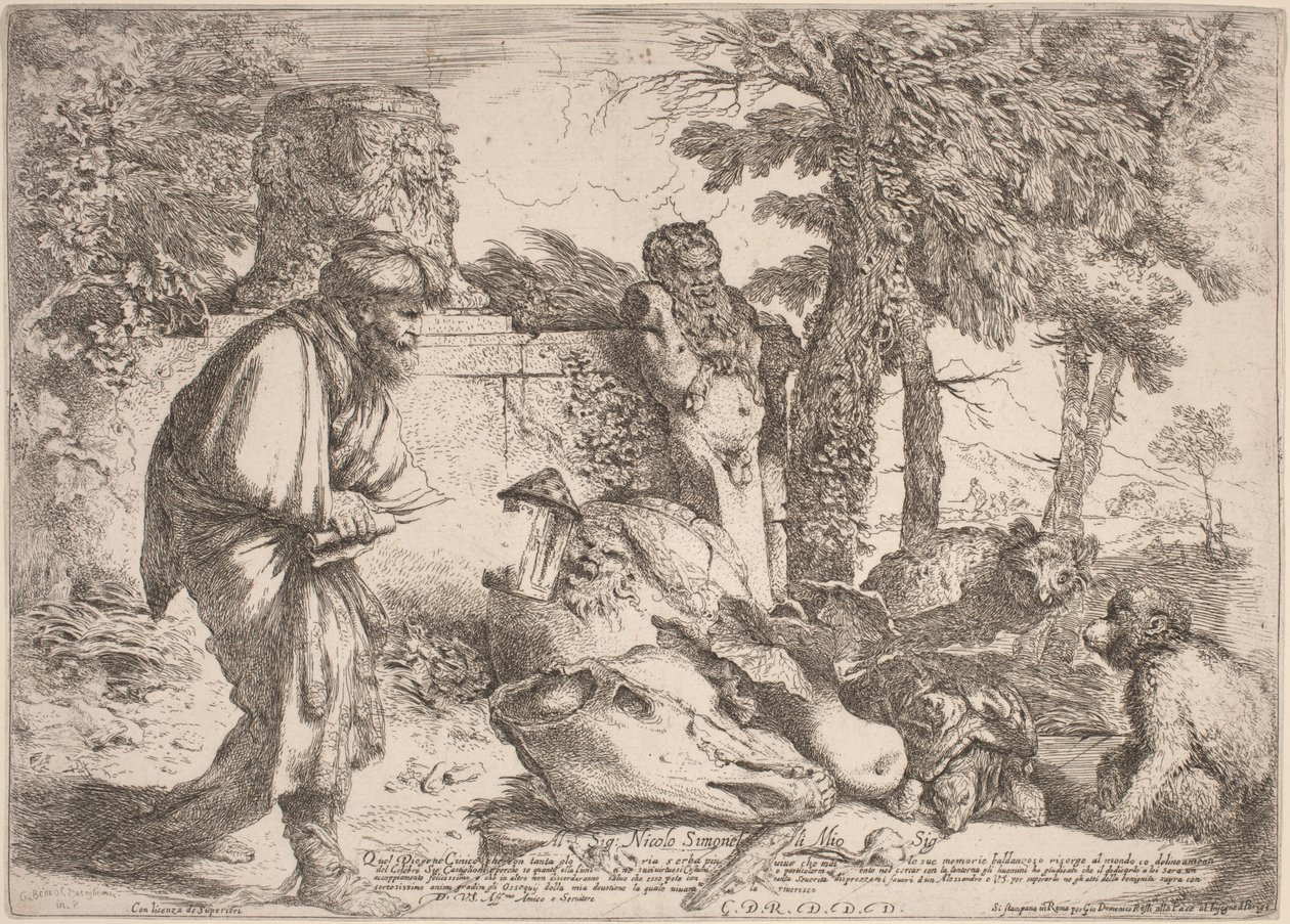 Diogenes hledá čestného muže od Giovanni Benedetto Castiglione